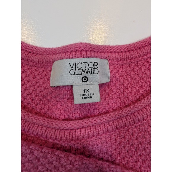 Victor Glemaud x Target Pink Green Colorblock Knit Sweater Womens 1X Crewneck - Picture 3 of 7